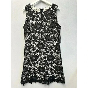 NWT New York & Company Women's Sz 14 Gorgeous Black Floral Lace Sheath Dress